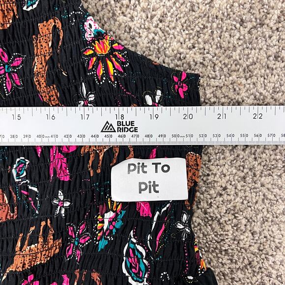 NWT‎ TORRID Women's 3X (3) Black Floral Leopard Midi Challis One-Shoulder Dress - Picture 11 of 15